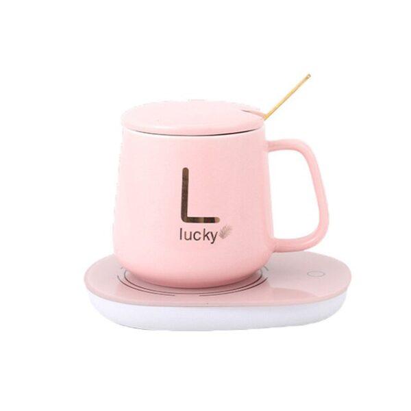 Mug with heating pad with box pink
