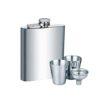 Stainless steel hip flask with 2 shots1